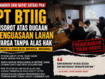 PT BTIIG dan PT CITRA Mangkir dari Rapat Satgas PKA Sulteng, Sengketa Lahan Desa Umpanga Kian Menjadi Sorotan